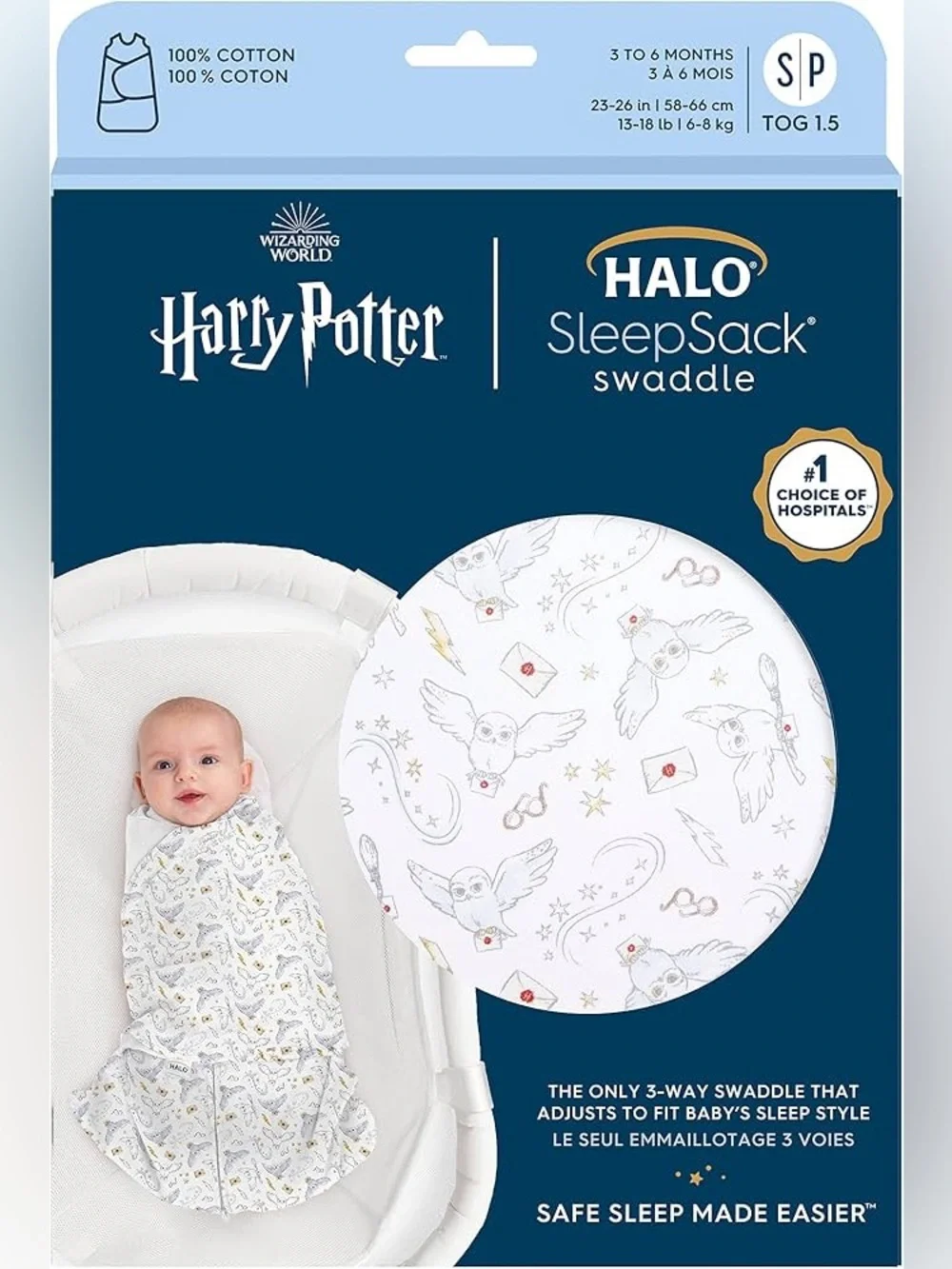 Halo Harry Potter SleepSack Swaddle - size small 3-6 months